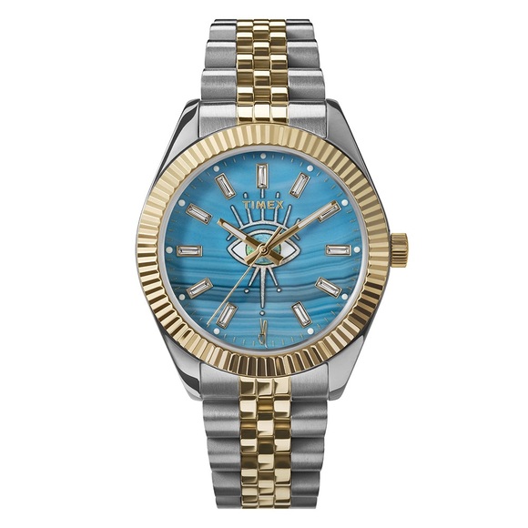 Timex Jewelry - Timex Gold and Silver Watch with Blue Face